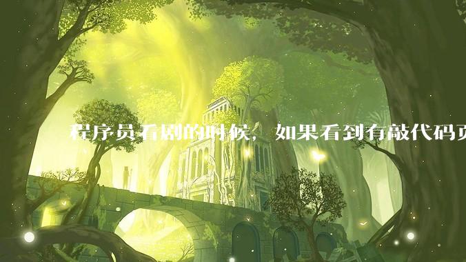 程序员看剧的时候，如果看到有敲代码页面，会暂停看代码吗？