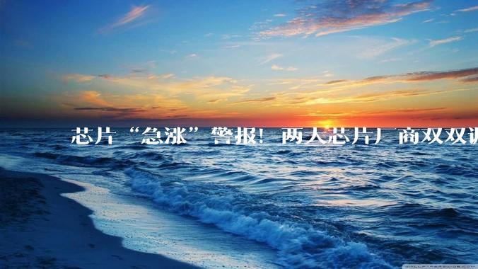 芯片“急涨”警报！两大芯片厂商双双调价_存储_市场_需求