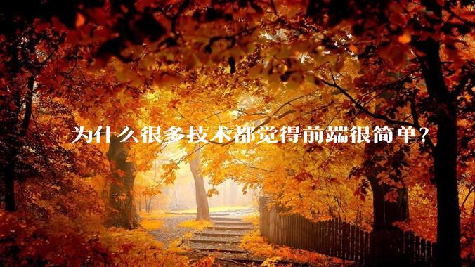 为什么很多技术都觉得前端很简单？