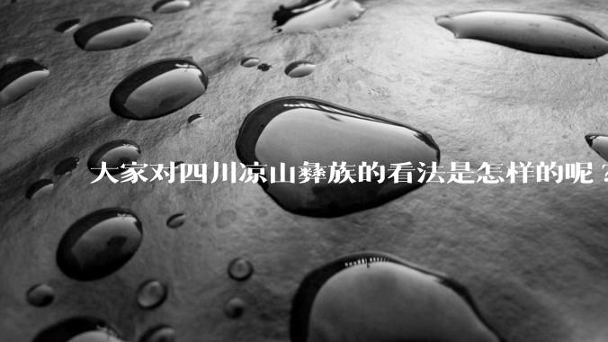 大家对四川凉山彝族的看法是怎样的呢?