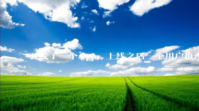 开发了一个App，上线之后一个用户也没有怎么办?